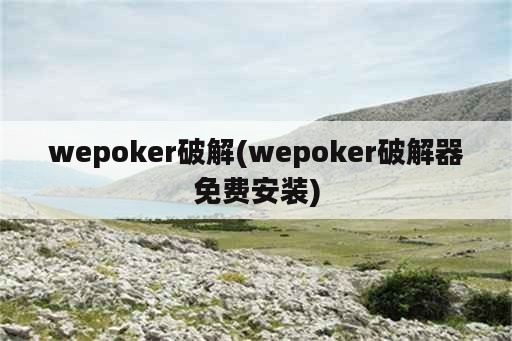 wepoker破解(wepoker破解器免费安装)