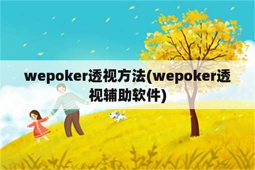 wepoker透视方法(wepoker透视辅助软件)