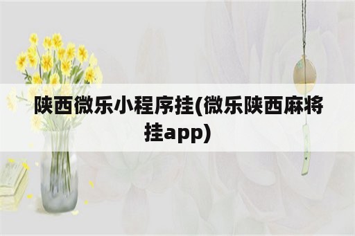 陕西微乐小程序挂(微乐陕西<strong>麻将</strong>挂app)