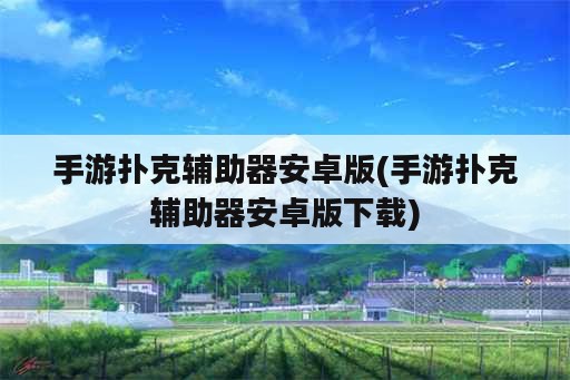 手游扑克辅助器安卓版(手游扑克辅助器安卓版下载)