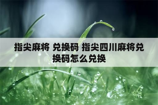 指尖麻将 兑换码 指尖四川麻将兑换码怎么兑换