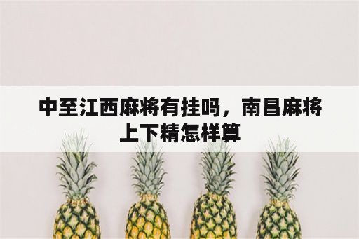 中至江西麻将有挂吗，南昌麻将上下精怎样算