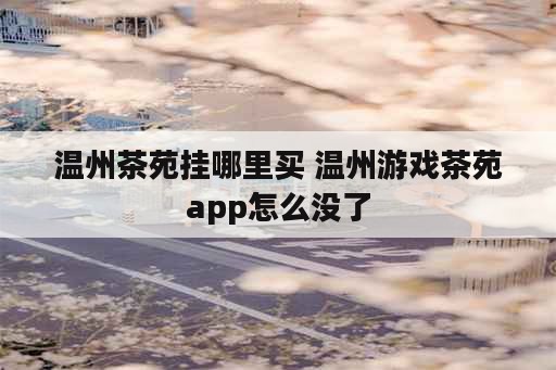 温州茶苑挂哪里买 温州游戏茶苑app怎么没了