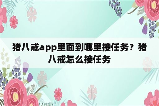 猪八戒app里面到哪里接任务？猪八戒怎么接任务