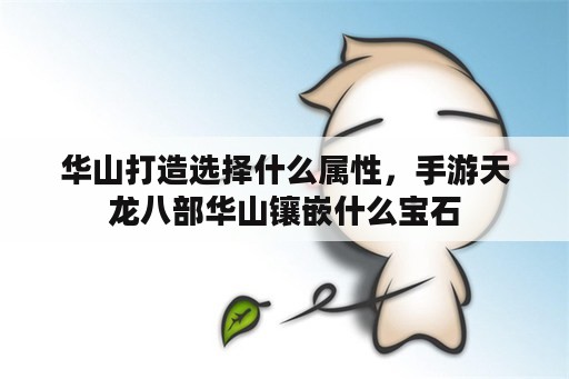 华山打造选择什么属性，手游天龙八部华山镶嵌什么宝石