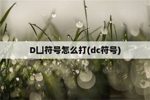 D凵符号怎么打(dc符号)