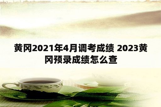 黄冈2021年4月调考成绩 2023黄冈预录成绩怎么查