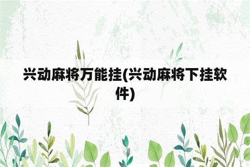 兴动麻将万能挂(兴动麻将下挂软件)