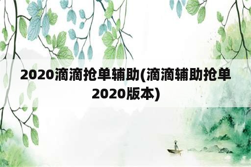 2020滴滴抢单辅助(滴滴辅助抢单2020版本)