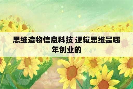 思维造物信息科技 逻辑思维是哪年创业的