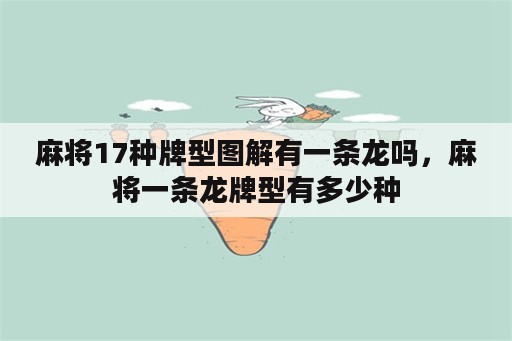 麻将17种牌型图解有一条龙吗，麻将一条龙牌型有多少种