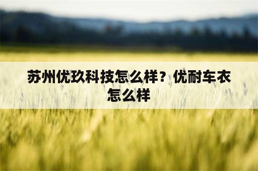 苏州优玖科技怎么样？优耐车衣怎么样