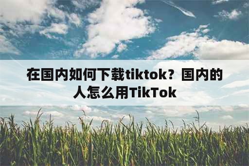 在国内如何下载tiktok？国内的人怎么用TikTok