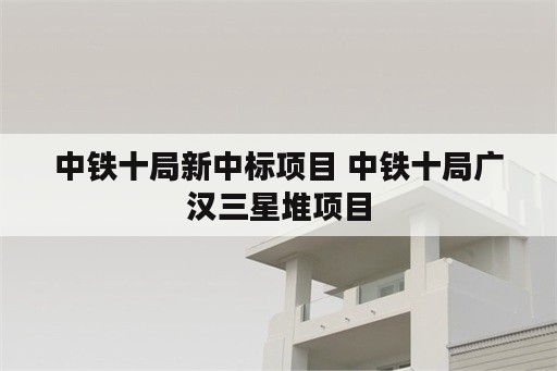 中铁十局新中标项目 中铁十局广汉三星堆项目
