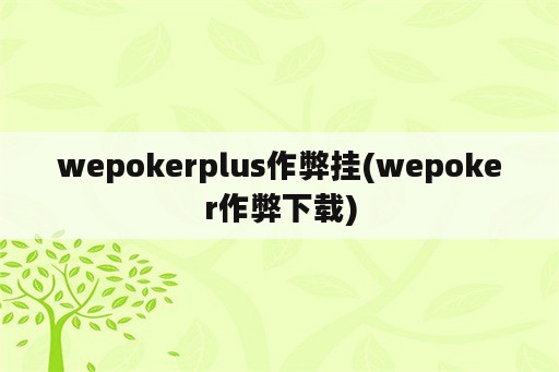 wepokerplus作弊挂(wepoker作弊下载)
