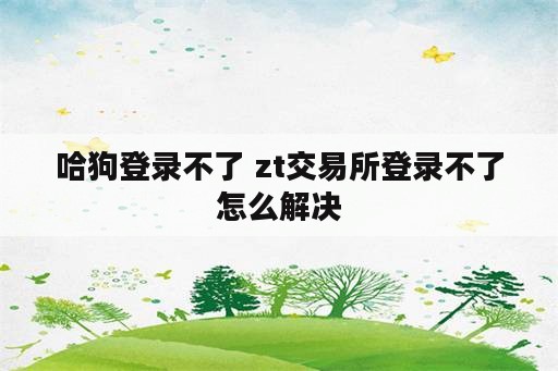 哈狗登录不了 zt交易所登录不了怎么解决