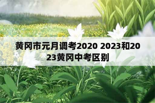 黄冈市元月调考2020 2023和2023黄冈中考区别