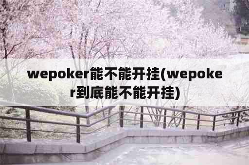 wepoker能不能开挂(wepoker到底能不能开挂)