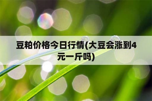 豆粕价格今日行情(大豆会涨到4元一斤吗)