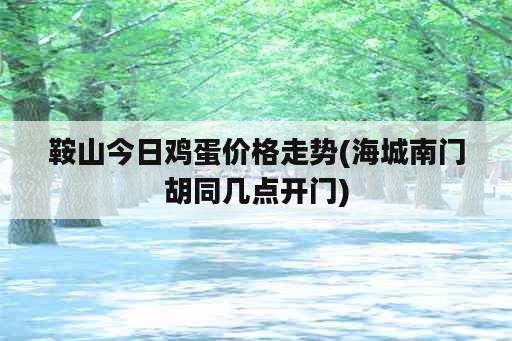 鞍山今日鸡蛋价格走势(海城南门胡同几点开门)