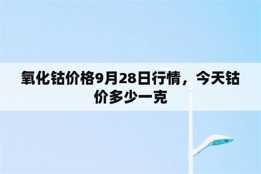 氧化钴价格9月28日行情，今天钴价多少一克