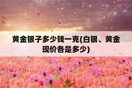 黄金银子多少钱一克(白银、黄金现价各是多少)