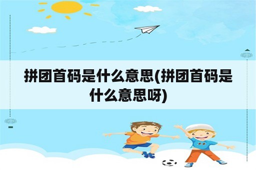 拼团首码是什么意思(拼团首码是什么意思呀)