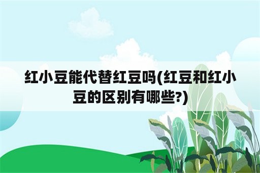 红小豆能代替红豆吗(红豆和红小豆的区别有哪些?)