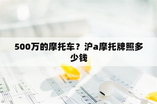 500万的摩托车？沪a摩托牌照多少钱