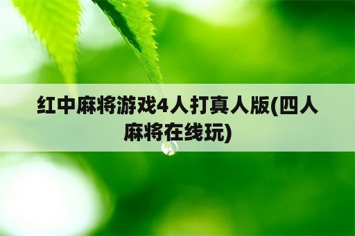 红中麻将游戏4人打真人版(四人麻将在线玩)