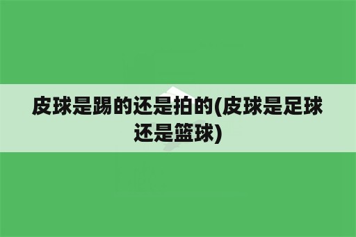 皮球是踢的还是拍的(皮球是足球还是篮球)