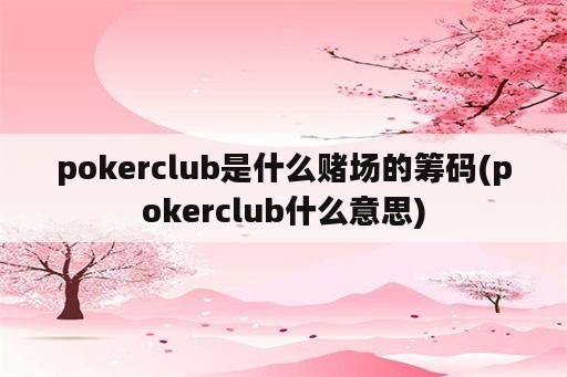 pokerclub是什么赌场的筹码(pokerclub什么意思)