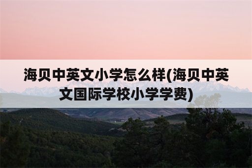 海贝中英文小学怎么样(海贝中英文国际学校小学学费)