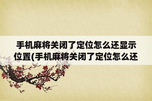 手机麻将关闭了定位怎么还显示位置(手机麻将关闭了定位怎么还显示位置呢)