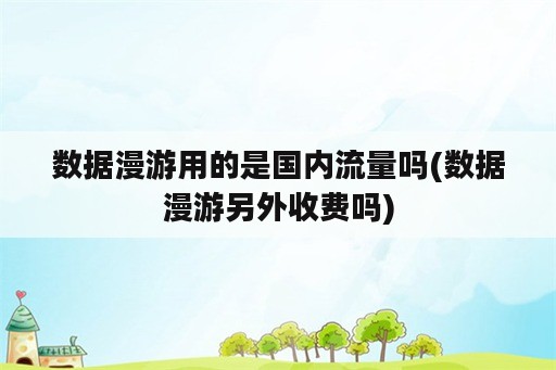 数据漫游用的是国内流量吗(数据漫游另外收费吗)