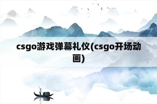 csgo游戏弹幕礼仪(csgo开场动画)