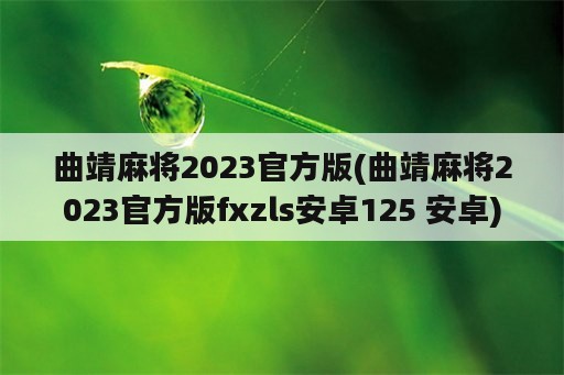 曲靖麻将2023官方版(曲靖麻将2023官方版fxzls安卓125 安卓)