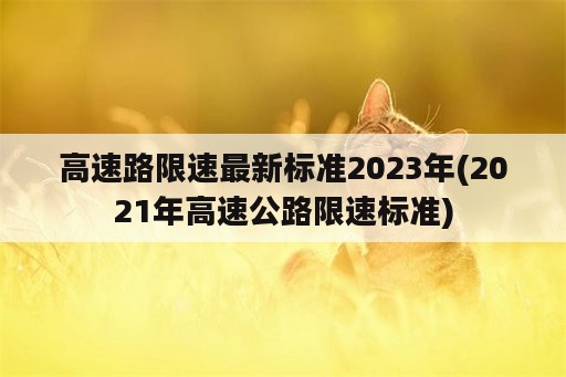 高速路限速最新标准2023年(2021年高速公路限速标准)