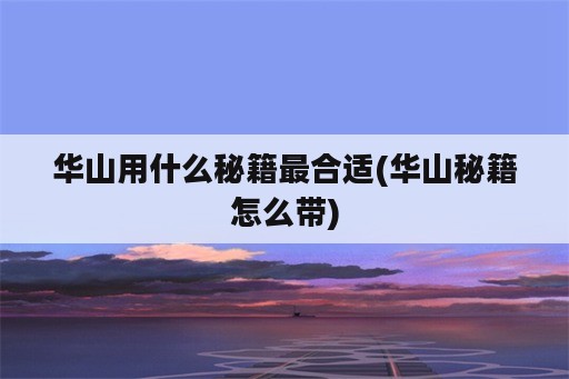 华山用什么秘籍最合适(华山秘籍怎么带)