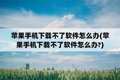 苹果手机下载不了<strong>软件</strong>怎么办(苹果手机下载不了<strong>软件</strong>怎么办?)