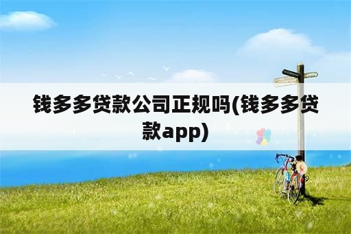 钱多多贷款公司正规吗(钱多多贷款app)