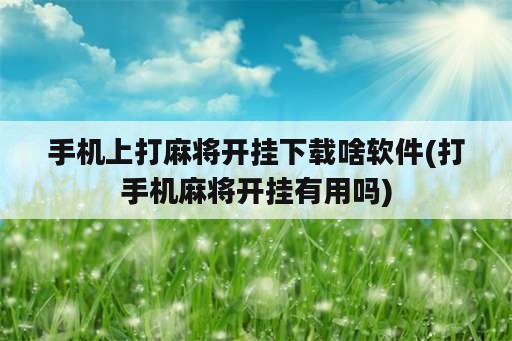 手机上打麻将开挂下载啥<strong>软件</strong>(打手机麻将开挂有用吗)