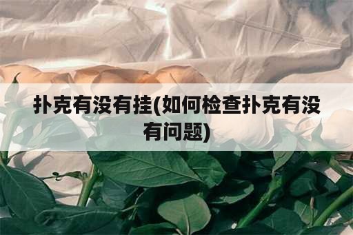 扑克有没有挂(如何检查扑克有没有问题)