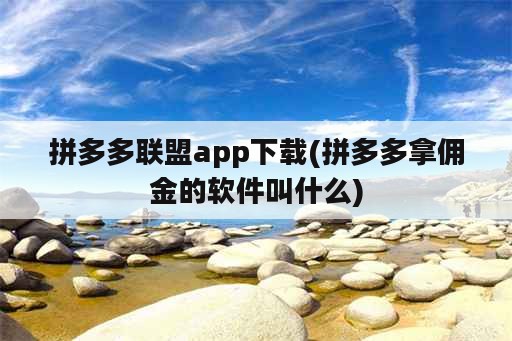 拼多多联盟app下载(拼多多拿佣金的<strong>软件</strong>叫什么)