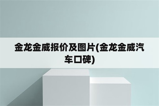 金龙金威报价及图片(金龙金威汽车口碑)