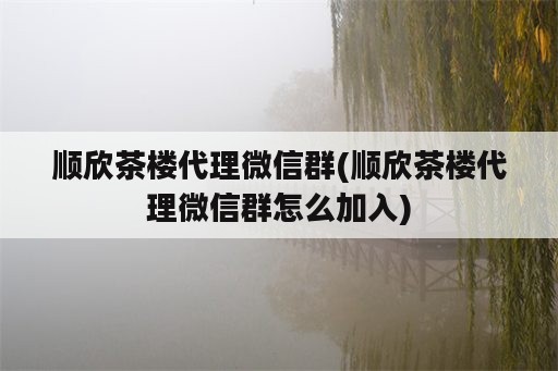 顺欣茶楼代理微信群(顺欣茶楼代理微信群怎么加入)