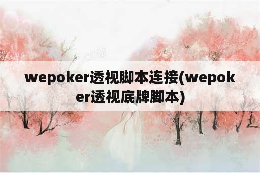 wepoker透视脚本连接(wepoker透视底牌脚本)