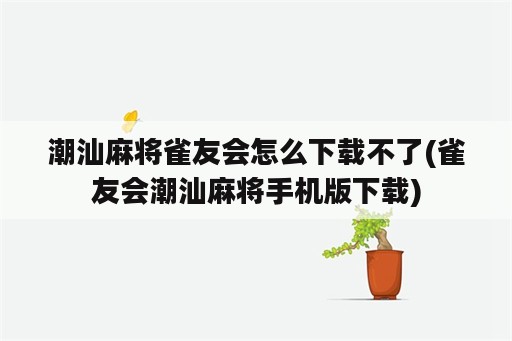 潮汕麻将雀友会怎么下载不了(雀友会潮汕麻将手机版下载)