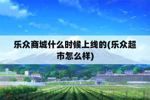 乐众商城什么时候上线的(乐众超市怎么样)