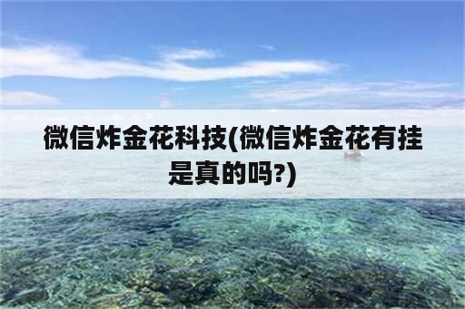 微信炸金花科技(微信炸金花有挂是真的吗?)